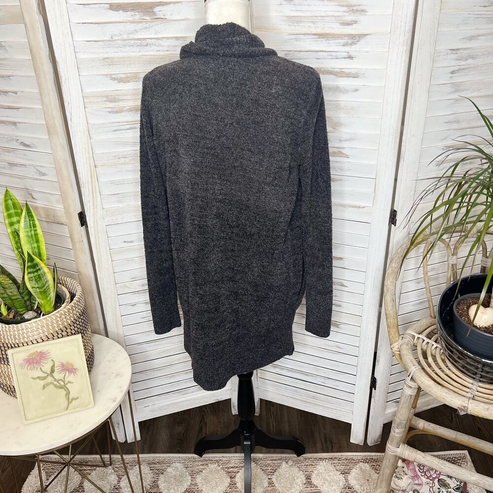 BAREFOOT DREAMS STYLE 452 Women's Med Rounded Circle Cardigan Sweater Charcoal - Picture 13 of 14